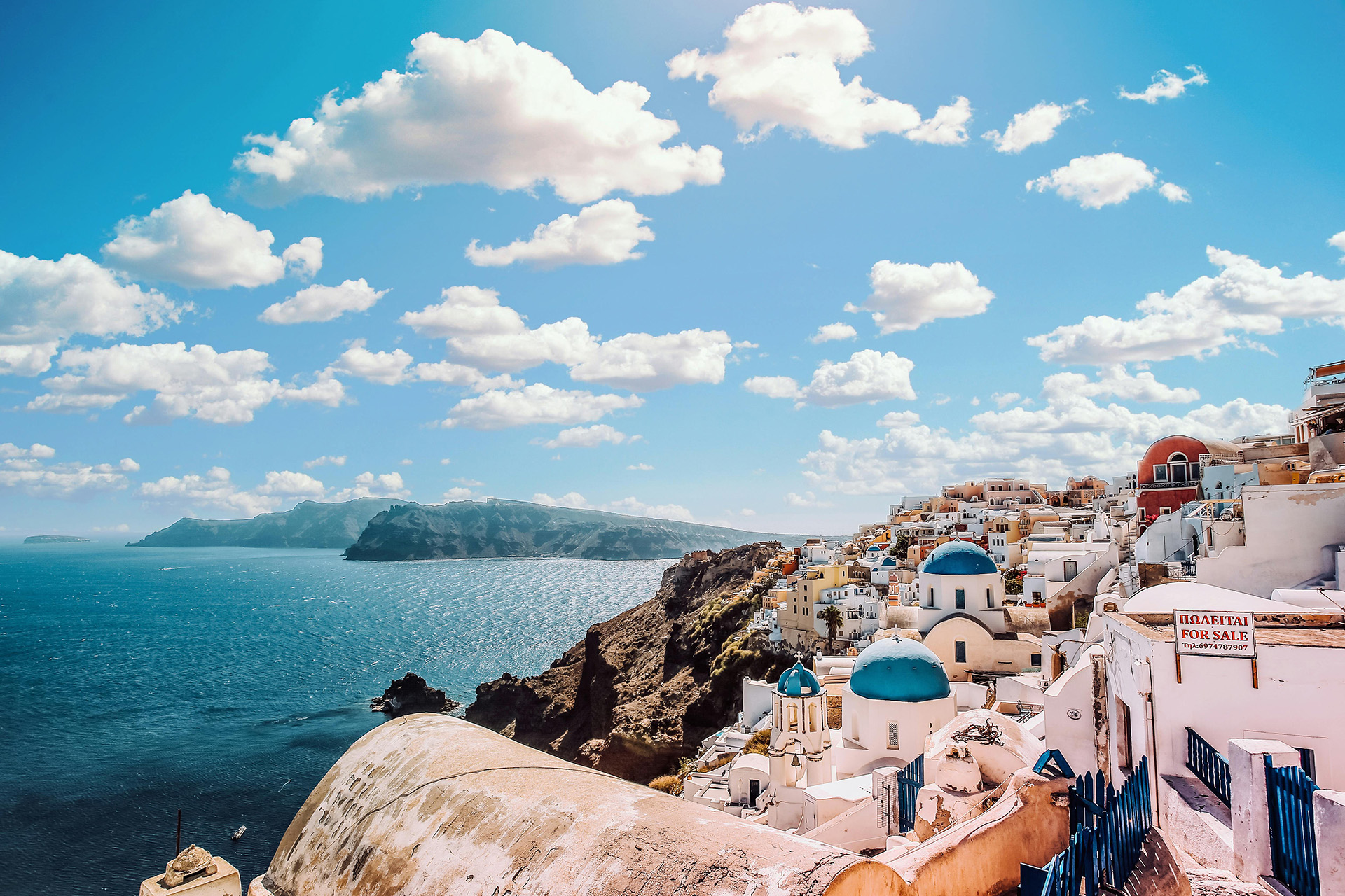 Île de Santorin dans les Cyclades en Grèce